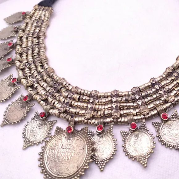 Mala And Choker Set, Coins Jewelry Set, Antique Jewelry, Tribal Jewelry, - Picture 4 of 8